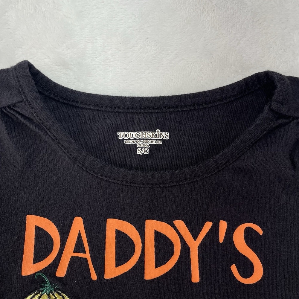 Toughskins Long Sleeve Shirt Girls Small Embroidered Pumpkin Halloween - Picture 2 of 6